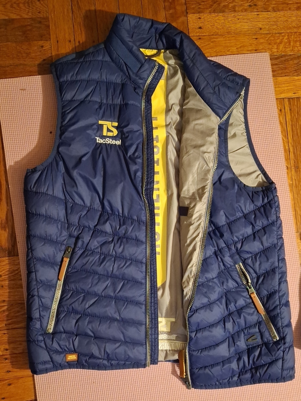 Men's Navy Quilted Puffer Vest with Zip Pockets